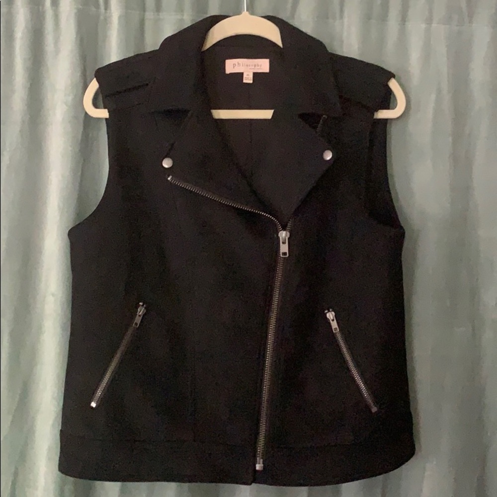 Philosophy XL suede-like Moto vest, like new